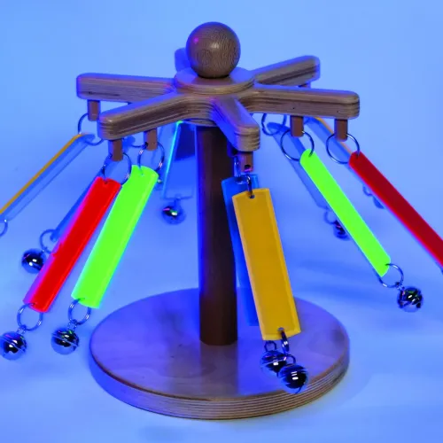 Karuzela sensoryczna fluorescencyjna (UV) z lusterkami i dzwoneczkami
